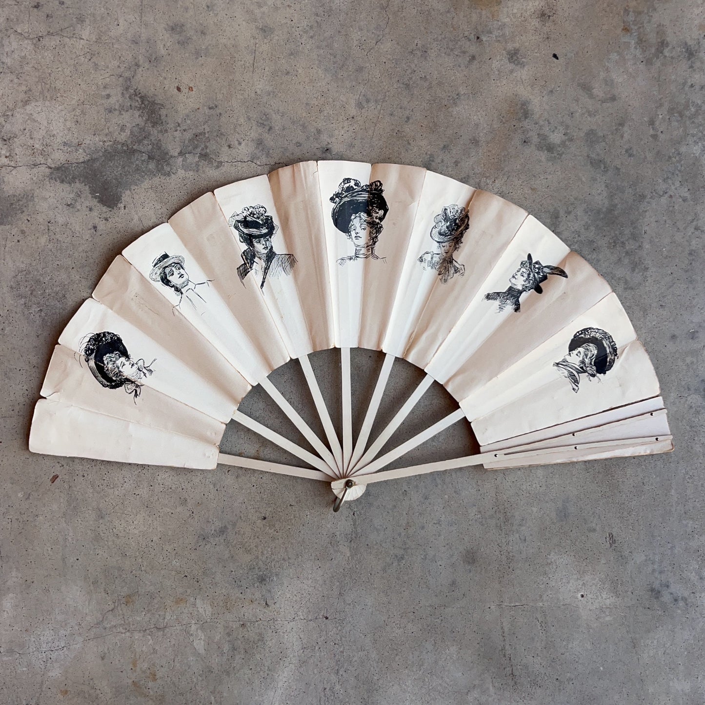 c. 1890s-1900s "Gibson Girl" Fan | Original Artwork