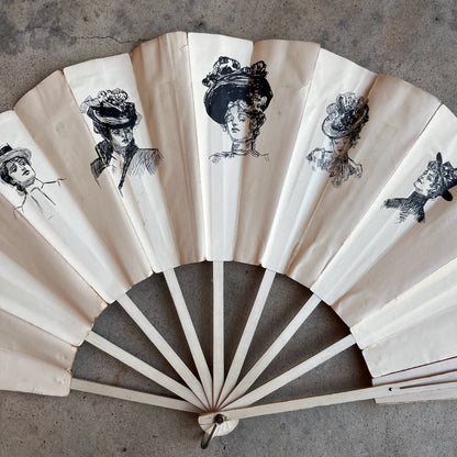 c. 1890s-1900s "Gibson Girl" Fan | Original Artwork