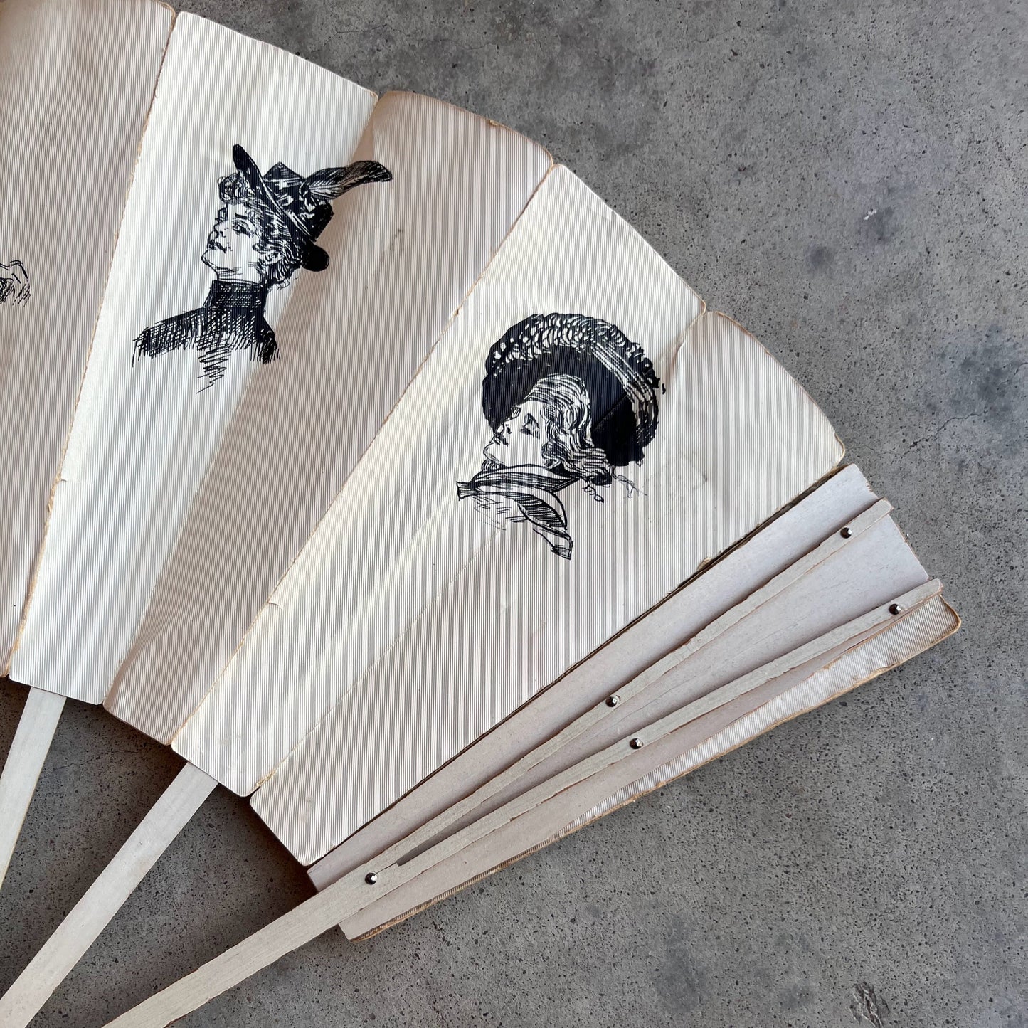 c. 1890s-1900s "Gibson Girl" Fan | Original Artwork