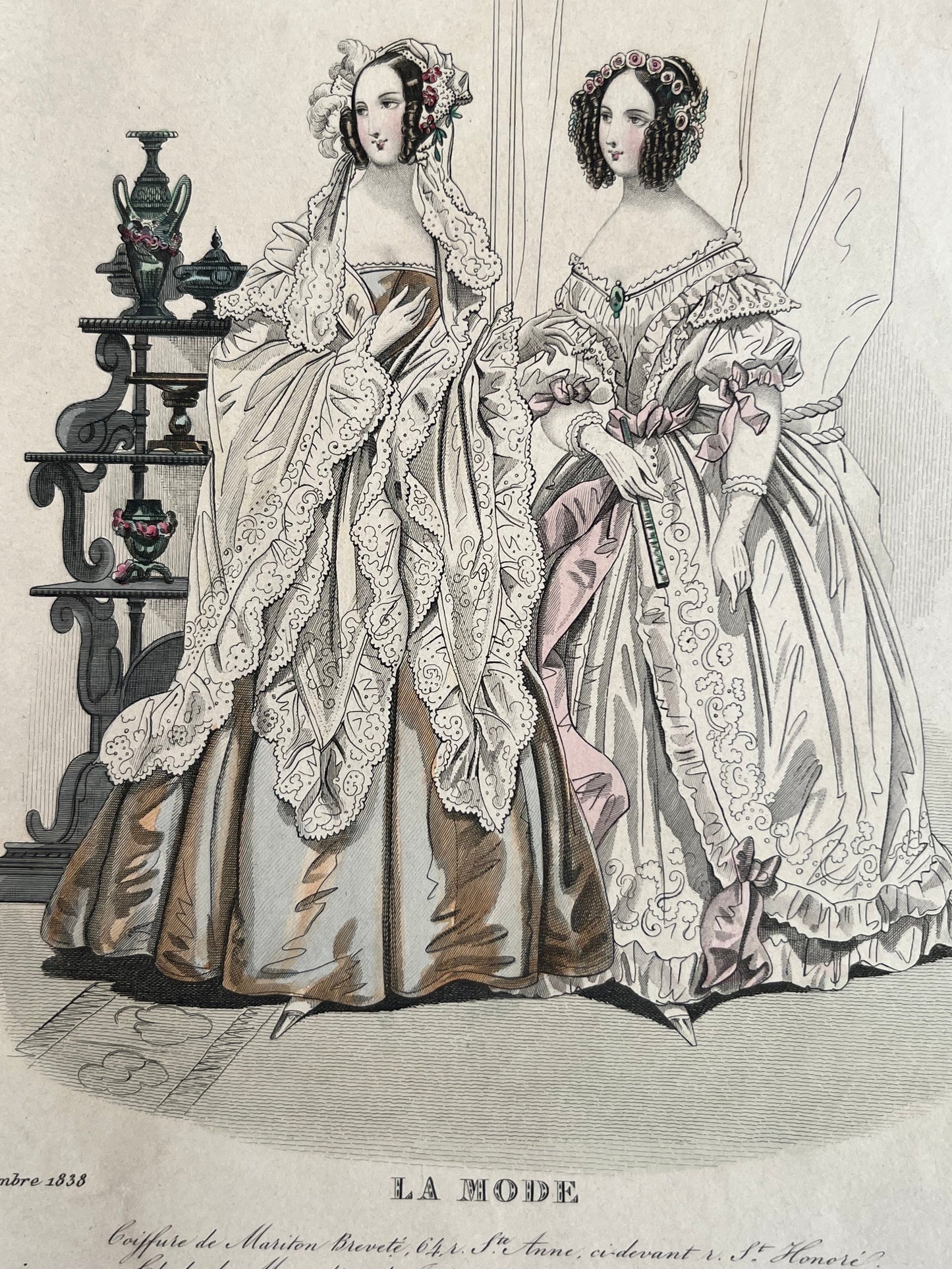 Lot of 11 1830s-1840s La Mode Fashion Plates