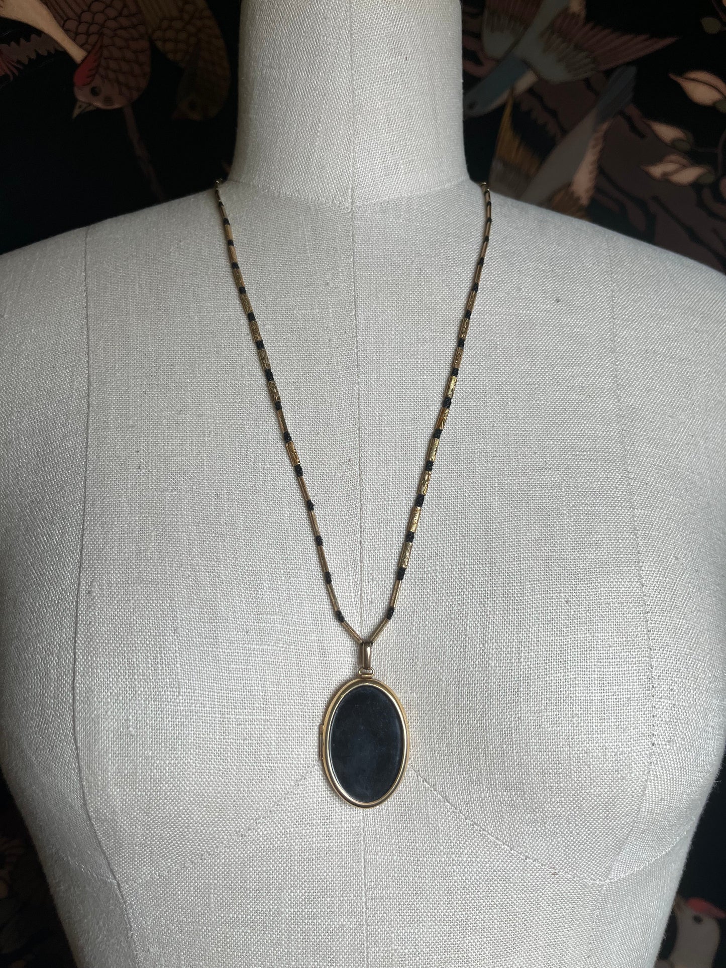 Early 20th c. Enamel Locket Necklace