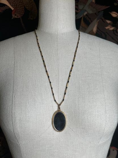 Early 20th c. Enamel Locket Necklace