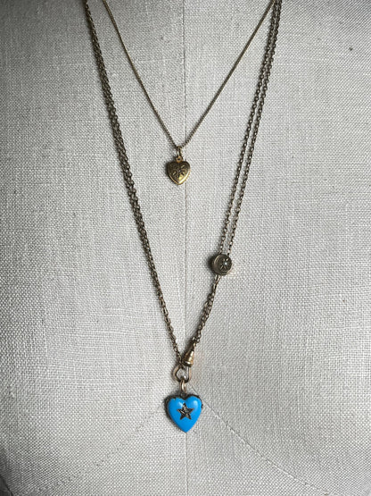 c. 1870s-1880s Blue Enamel Heart Locket