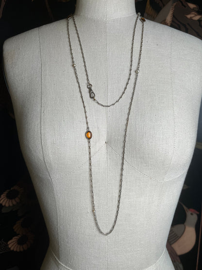 c. 1920s Silver Long Guard Chain