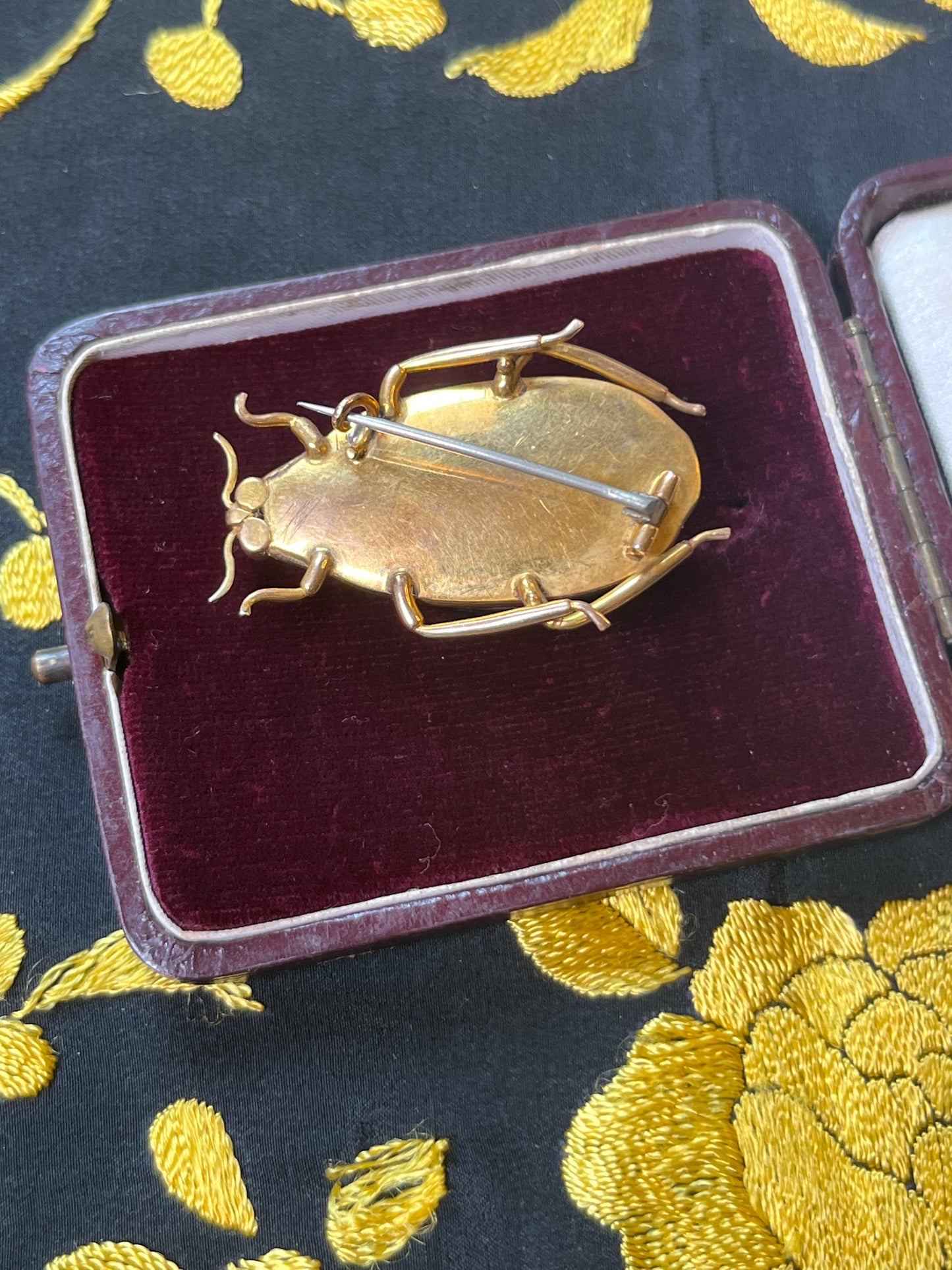 Victorian 14k Gold Beetle Brooch