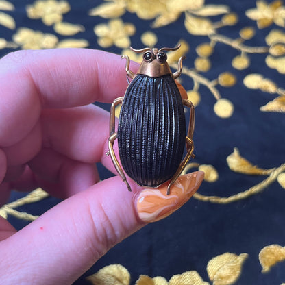 Victorian 14k Gold Beetle Brooch