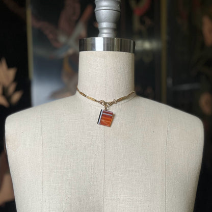 c. Mid-Late 19th Century Agate Book Pendant