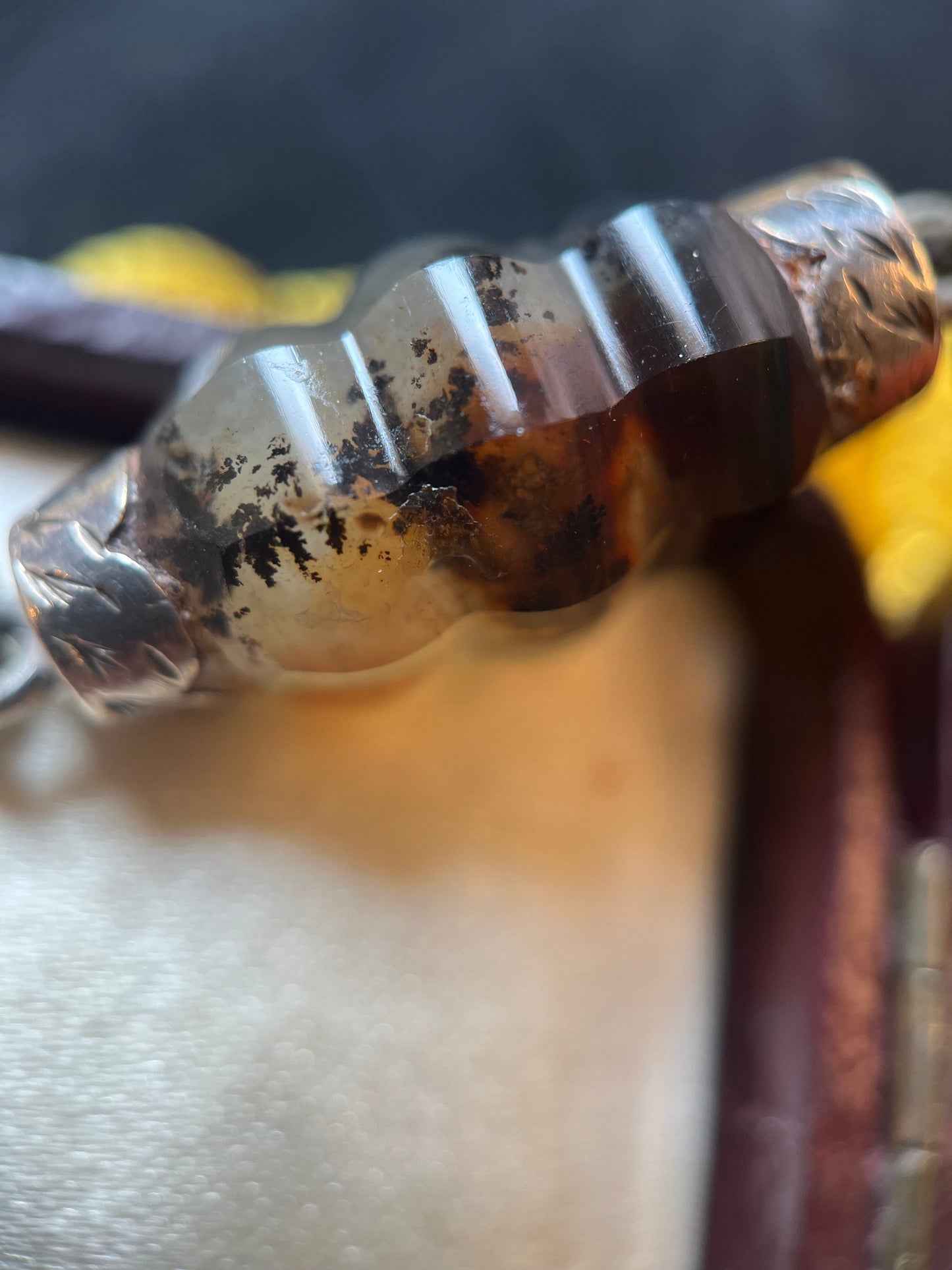 Victorian Scottish Agate Bracelet Sterling Silver