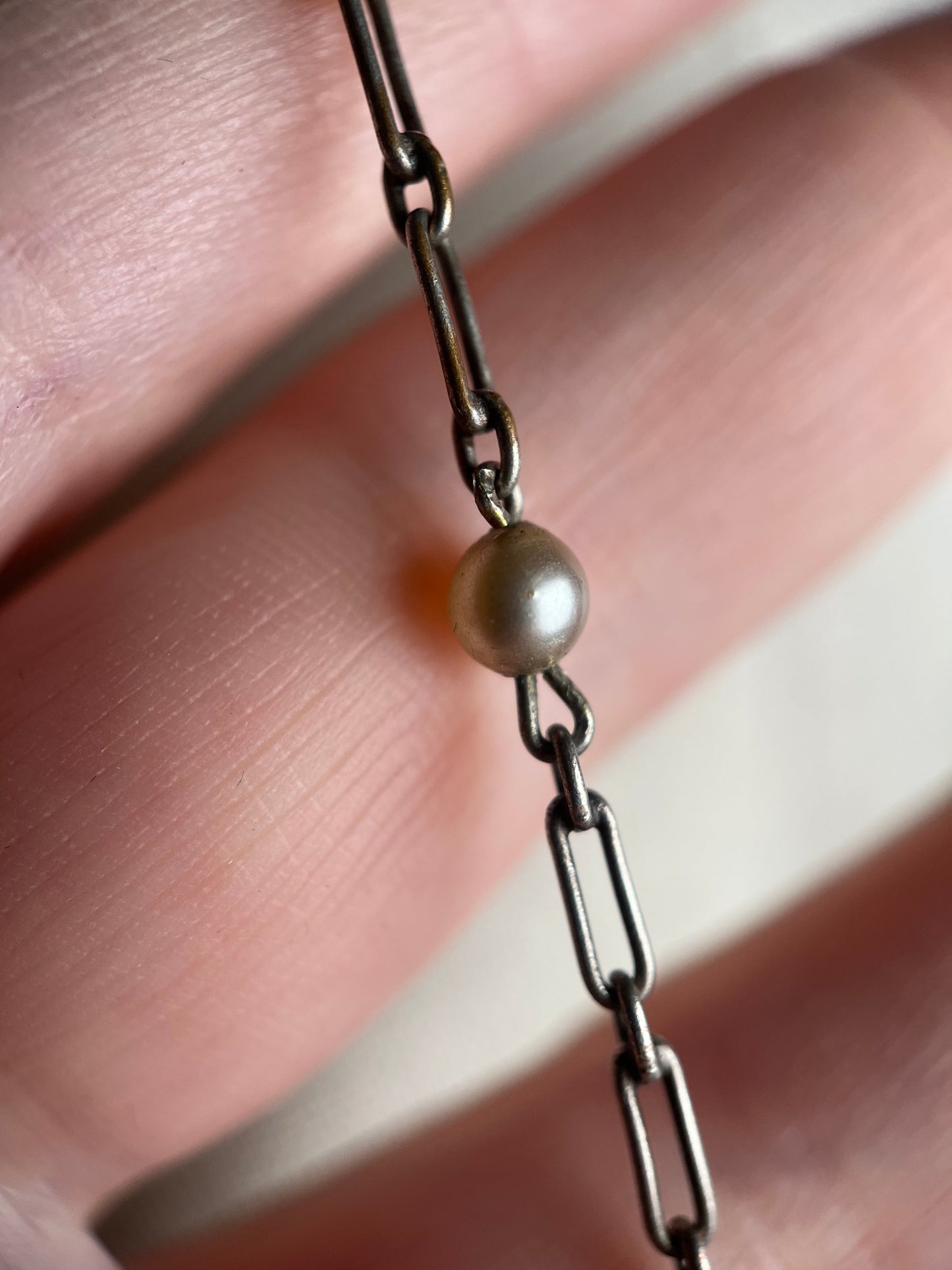 c. 1920s Silver Long Guard Chain