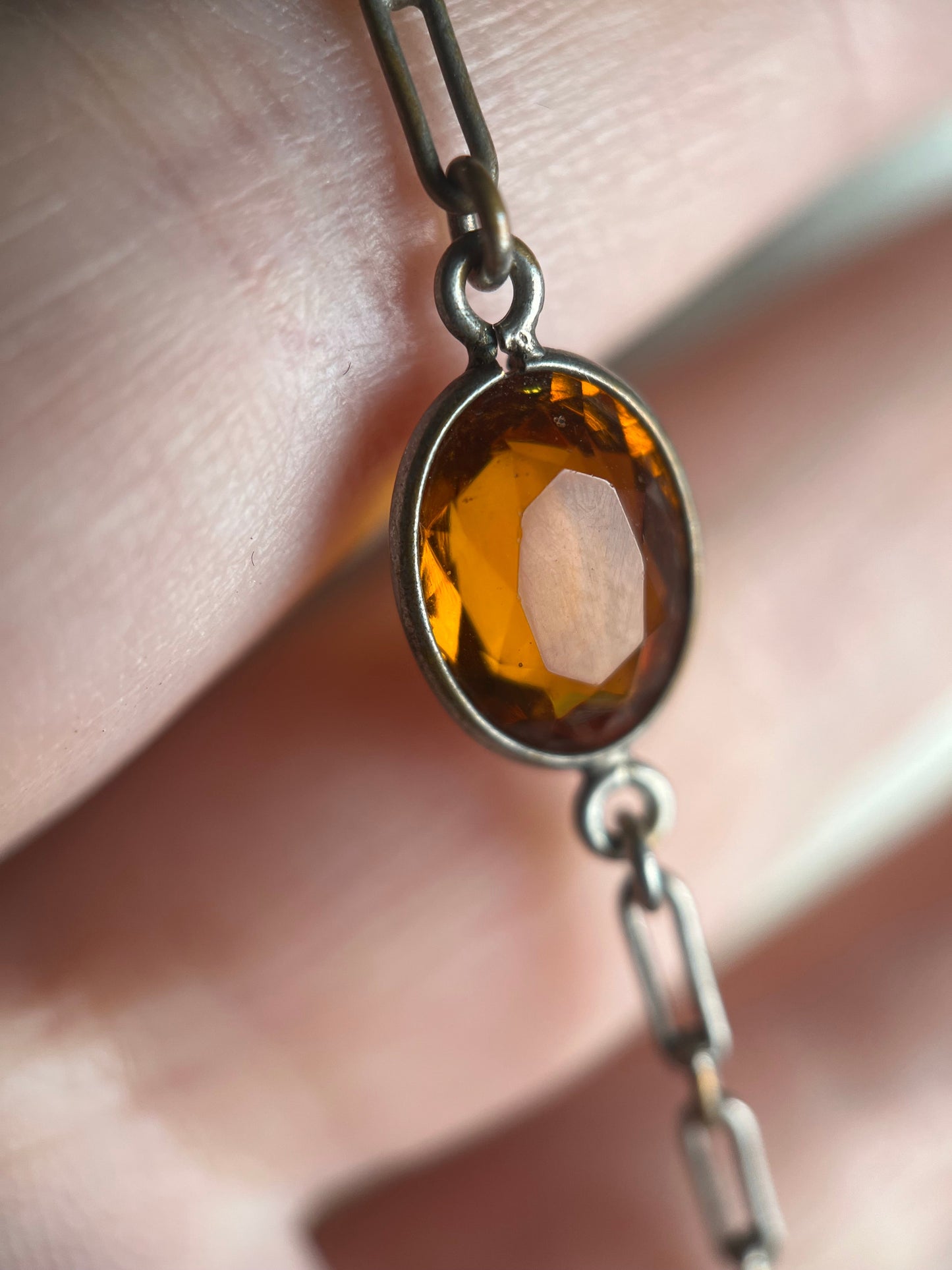 c. 1920s Silver Long Guard Chain