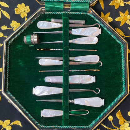 Victorian c. 1898 Sewing Kit in Box