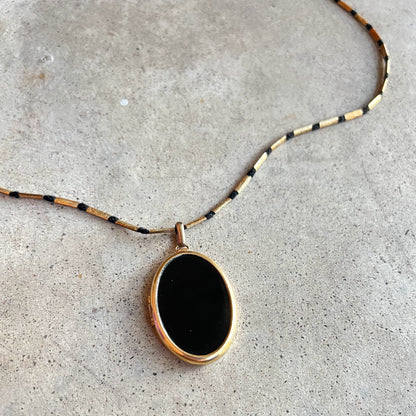 Early 20th c. Enamel Locket Necklace