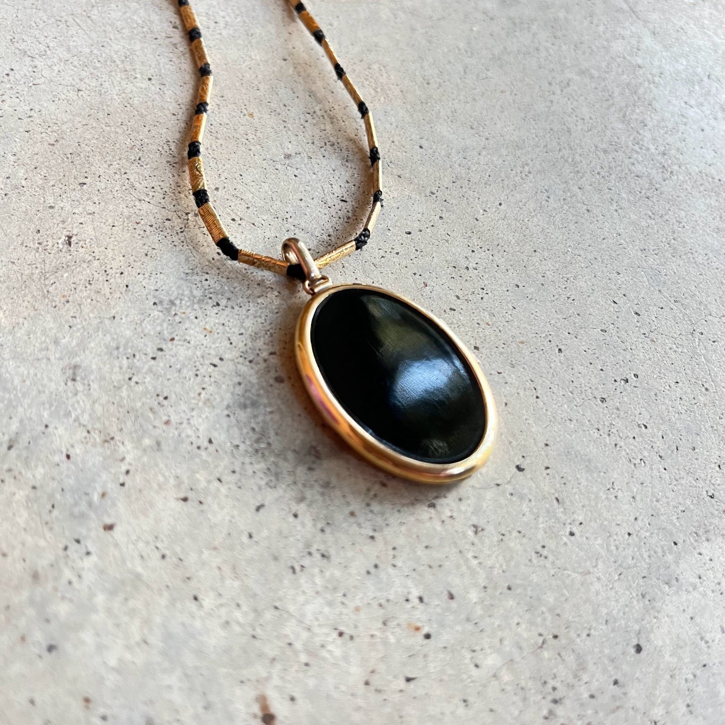 Early 20th c. Enamel Locket Necklace