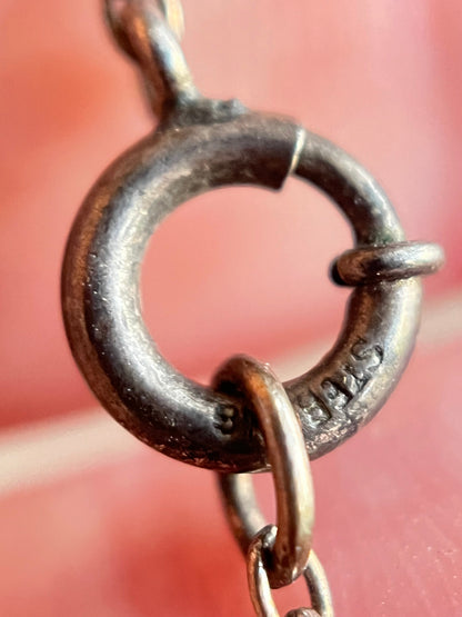 c. 1910s-1920s Sterling Silver Heart Compact Necklace