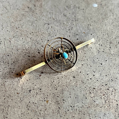 c. 1900s-1910s 9k Gold Spider Brooch