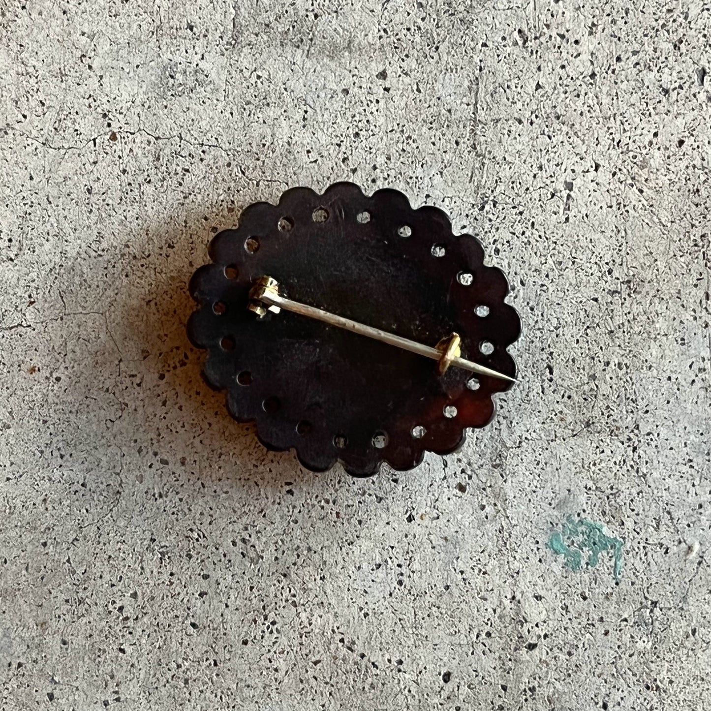 c. 1860s-1880s Pique Tortoise Shell Brooch