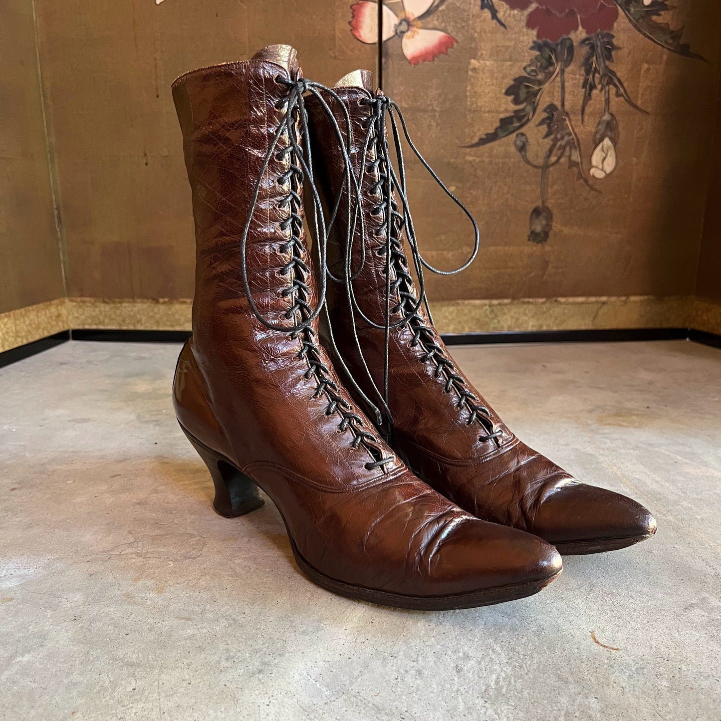 c. 1910s Louis Heel Brown Boots | Approx Sz 7-7.5
