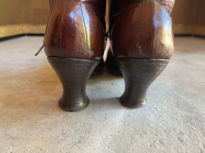c. 1910s Louis Heel Brown Boots | Approx Sz 7-7.5