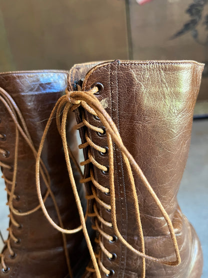c. 1910s Brown Boots | Approx Sz 8.5-9