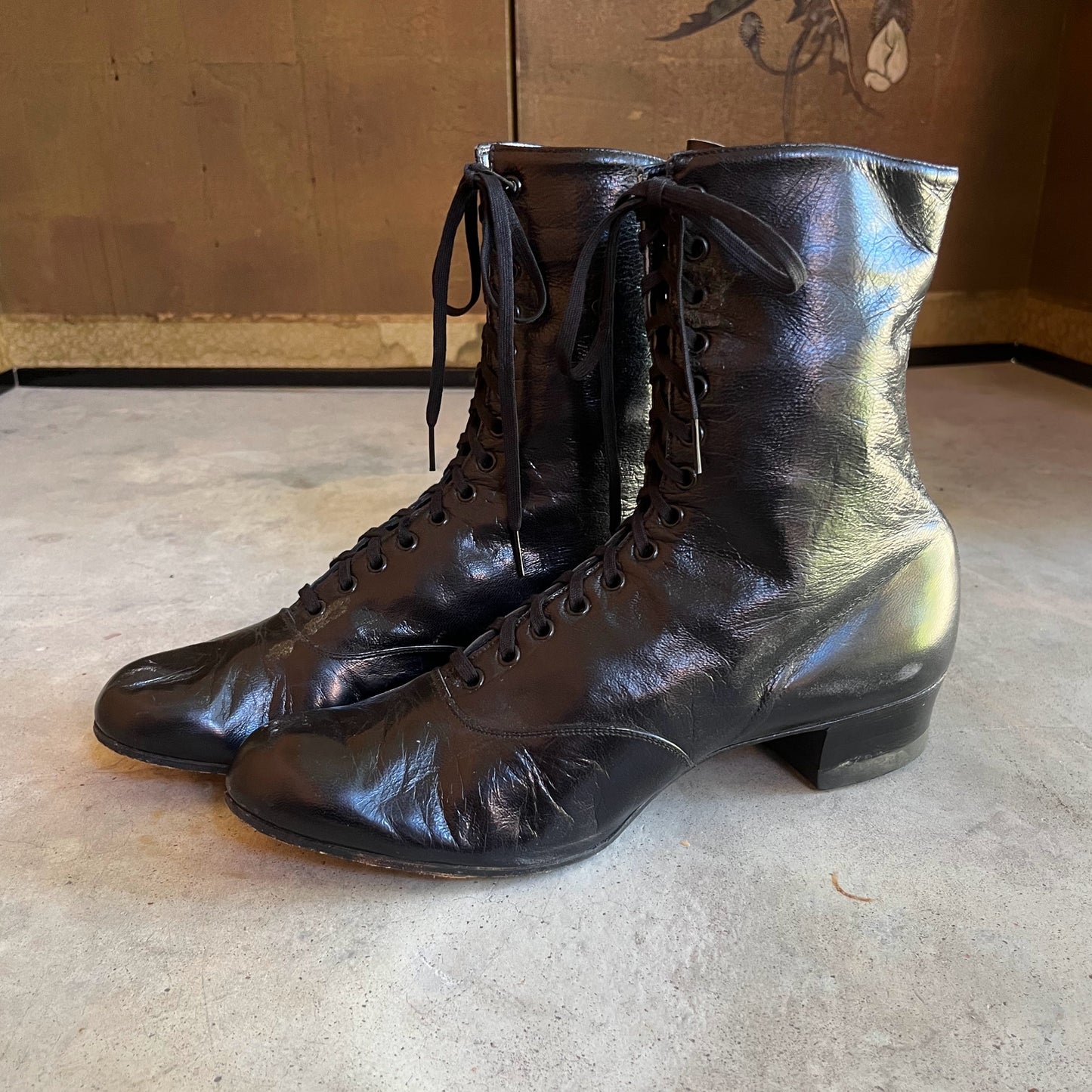 c. 1930s Black Boots | Approx Sz 7