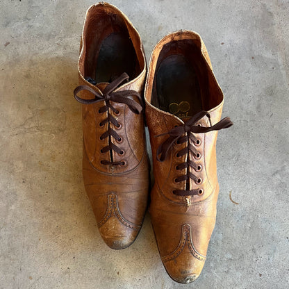 c. 1890s-1900s Brown Oxfords | Approx Sz 7