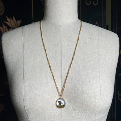 c. Late 19th Century 14k Gold Essex Crystal Bulldog Pendant