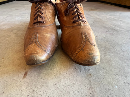 c. 1890s-1900s Brown Oxfords | Approx Sz 7