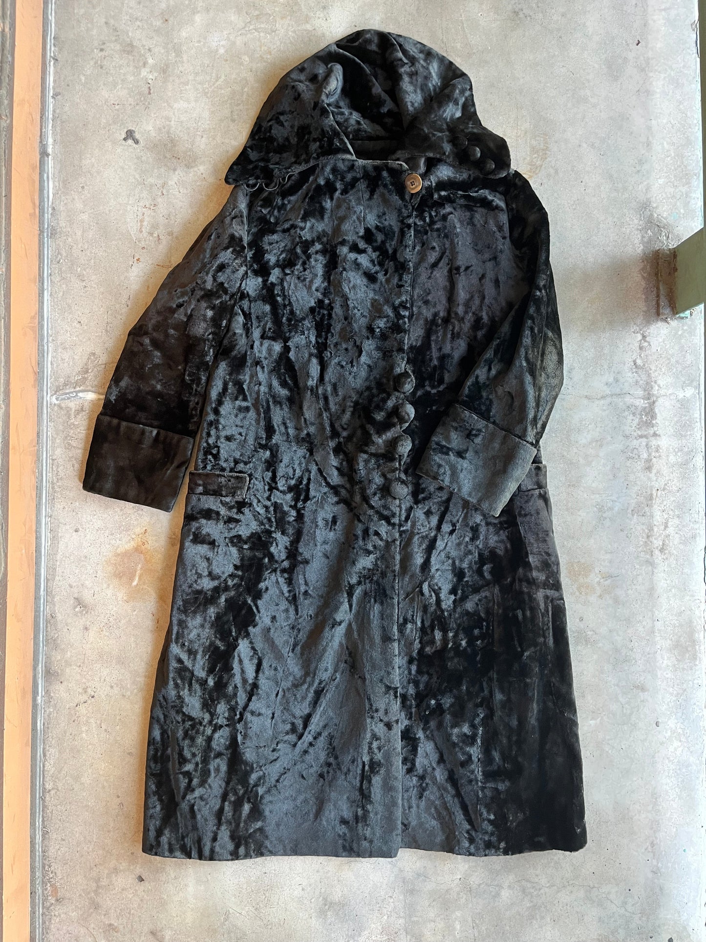 c. 1910s-1920s Faux Seal Plush Coat