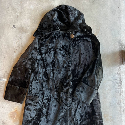 c. 1910s-1920s Faux Seal Plush Coat