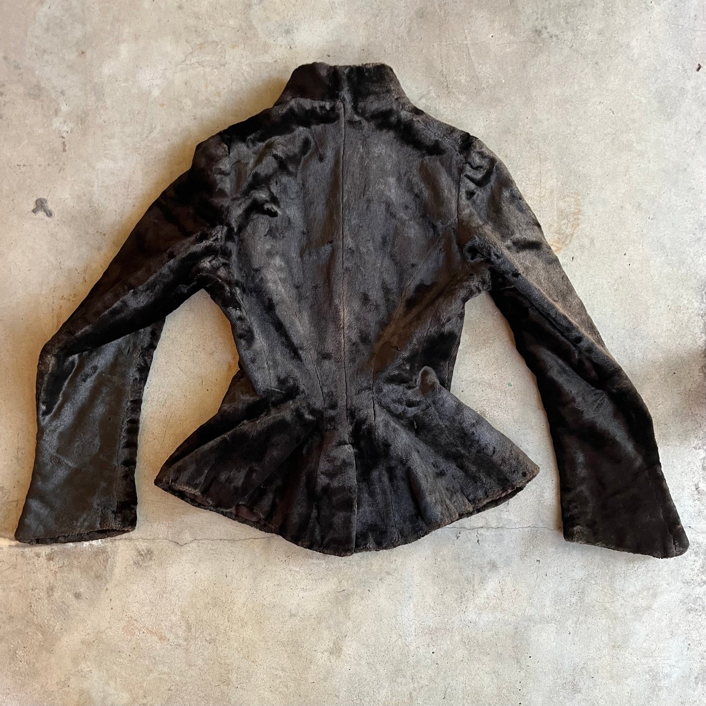 c. 1890s Faux Seal Plush Jacket