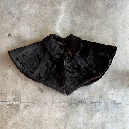 c. 1890s Faux Seal Plush Capelet