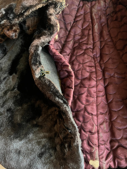 c. 1890s Faux Seal Plush Capelet