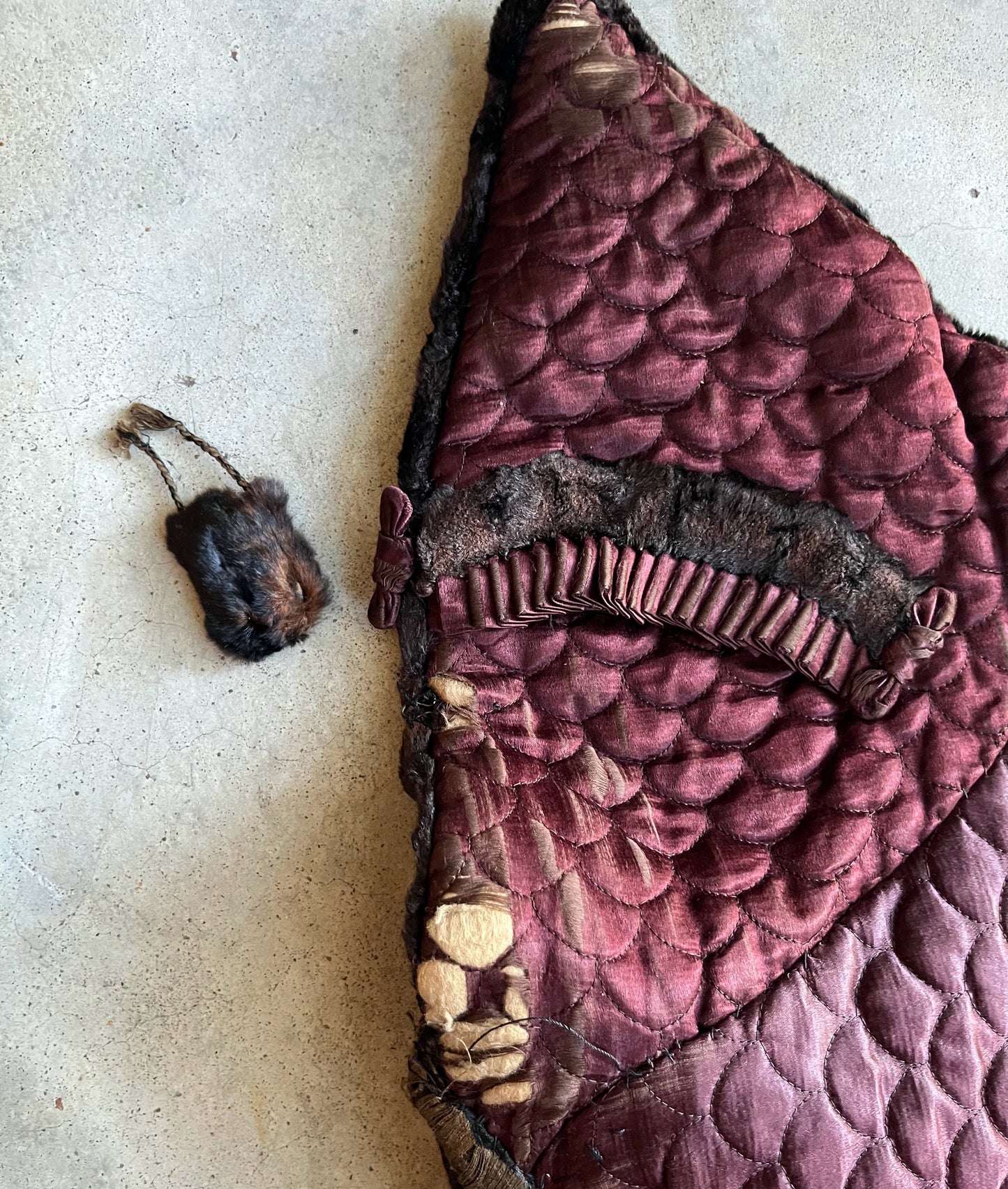 c. 1890s Faux Seal Plush Capelet