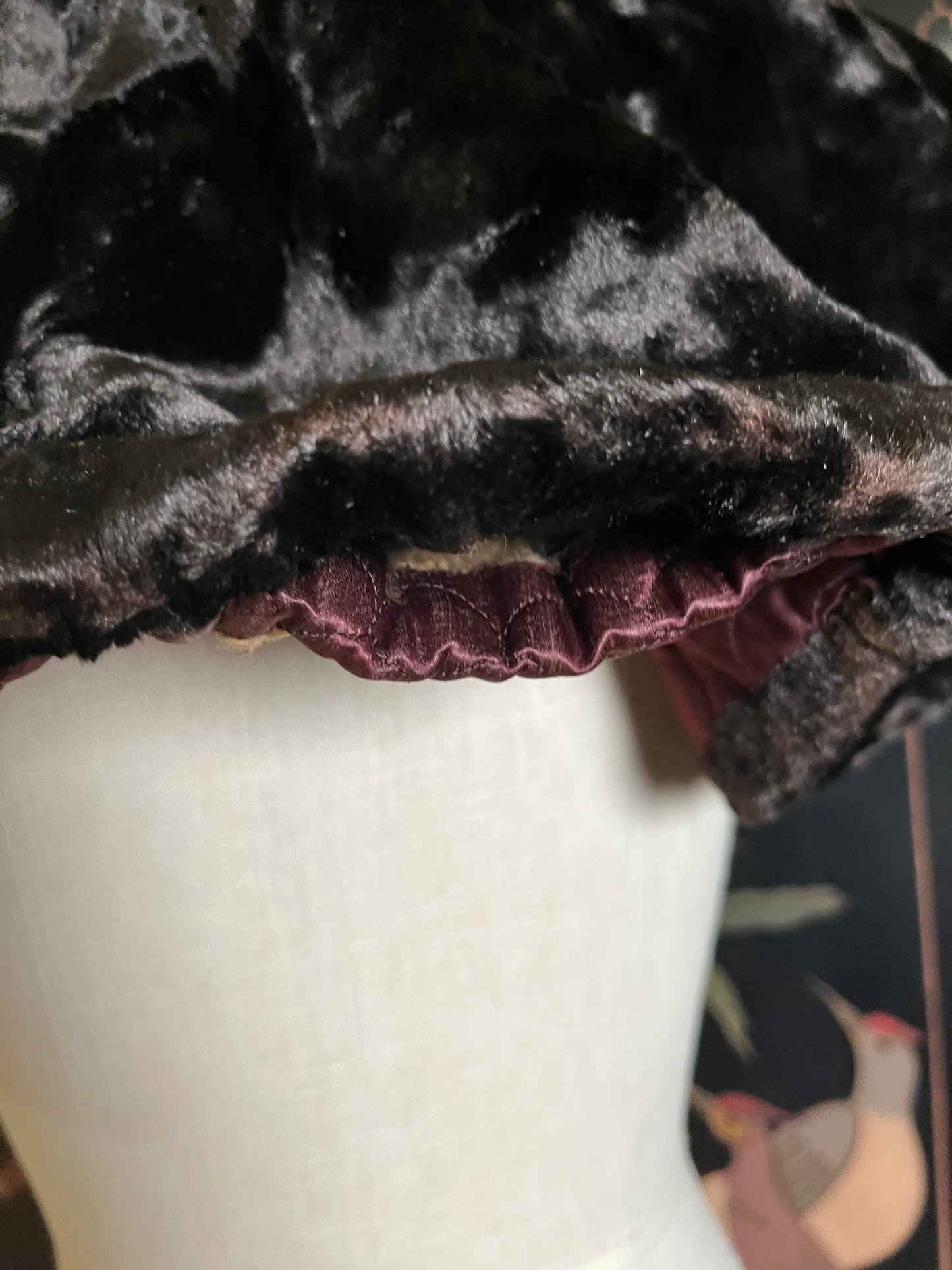 c. 1890s Faux Seal Plush Capelet