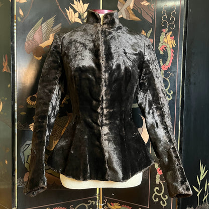 c. 1890s Faux Seal Plush Jacket