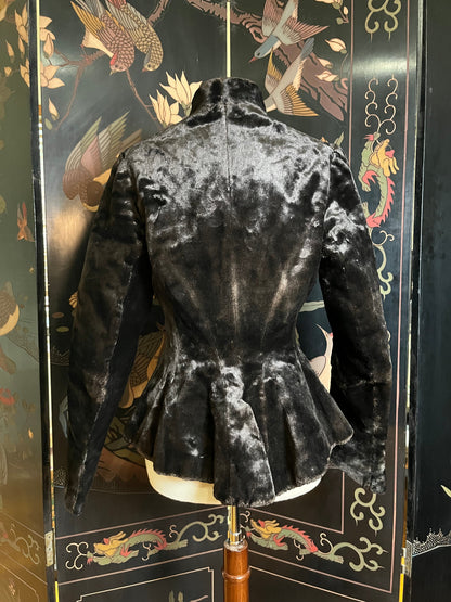 c. 1890s Faux Seal Plush Jacket