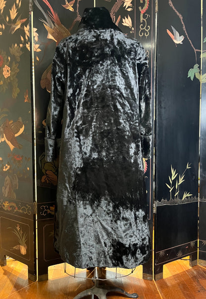 c. 1910s-1920s Faux Seal Plush Coat