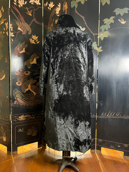 c. 1910s-1920s Faux Seal Plush Coat