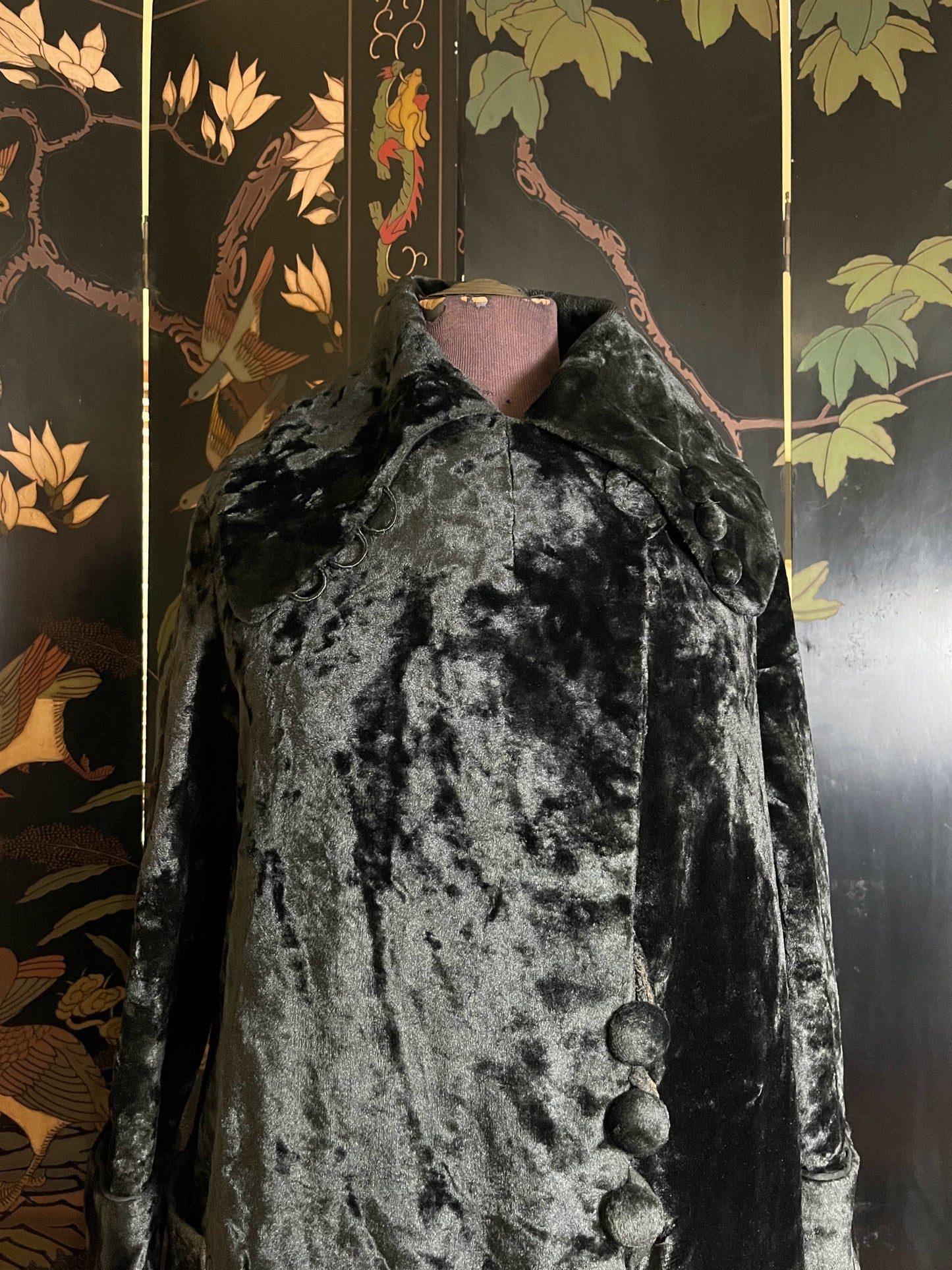 c. 1910s-1920s Faux Seal Plush Coat