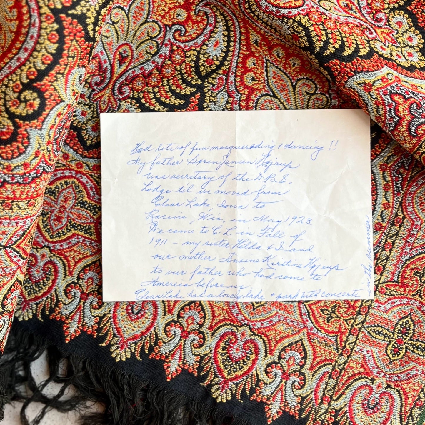 19th c. Paisley Shawl with Provenance