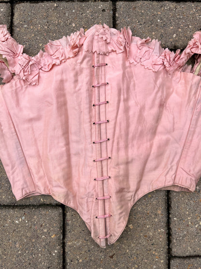 c. 1850s-1860s Pink Swiss Waist