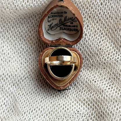 Late 19th c. 14k Gold Micromosaic Dog Conversion Ring