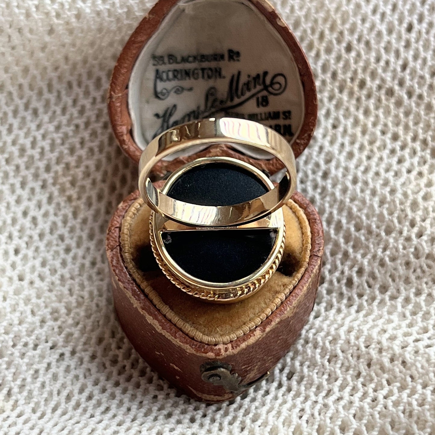 Late 19th c. 14k Gold Micromosaic Dog Conversion Ring