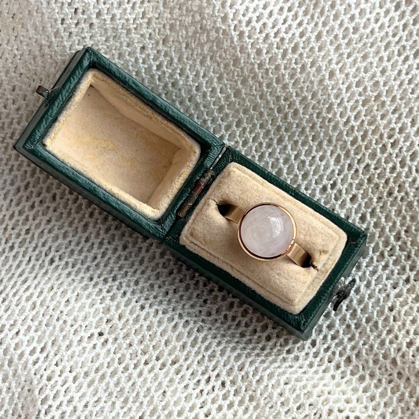 Turn of the Century 10k + 14k Gold Quartz Cabochon Conversion Ring