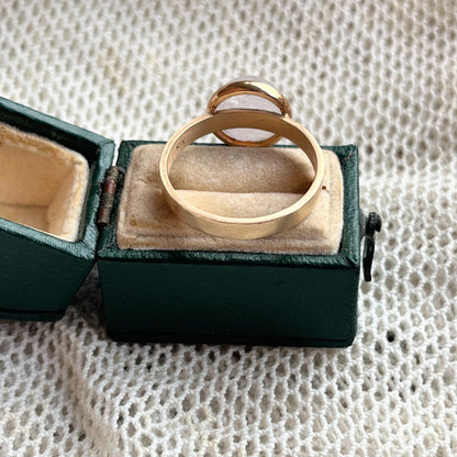 Turn of the Century 10k + 14k Gold Quartz Cabochon Conversion Ring