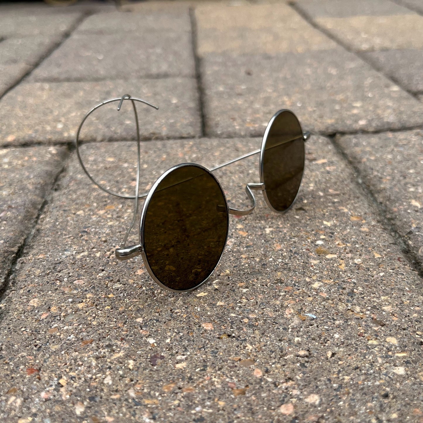 c. 1910s-1920s Smoked Glass Round Sunglasses