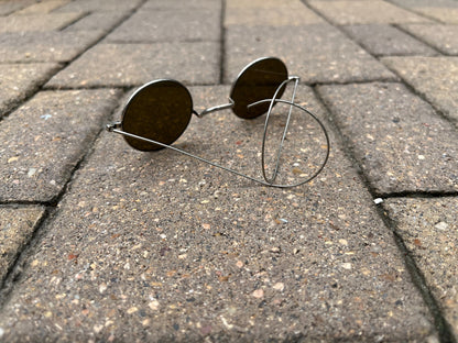 c. 1910s-1920s Smoked Glass Round Sunglasses
