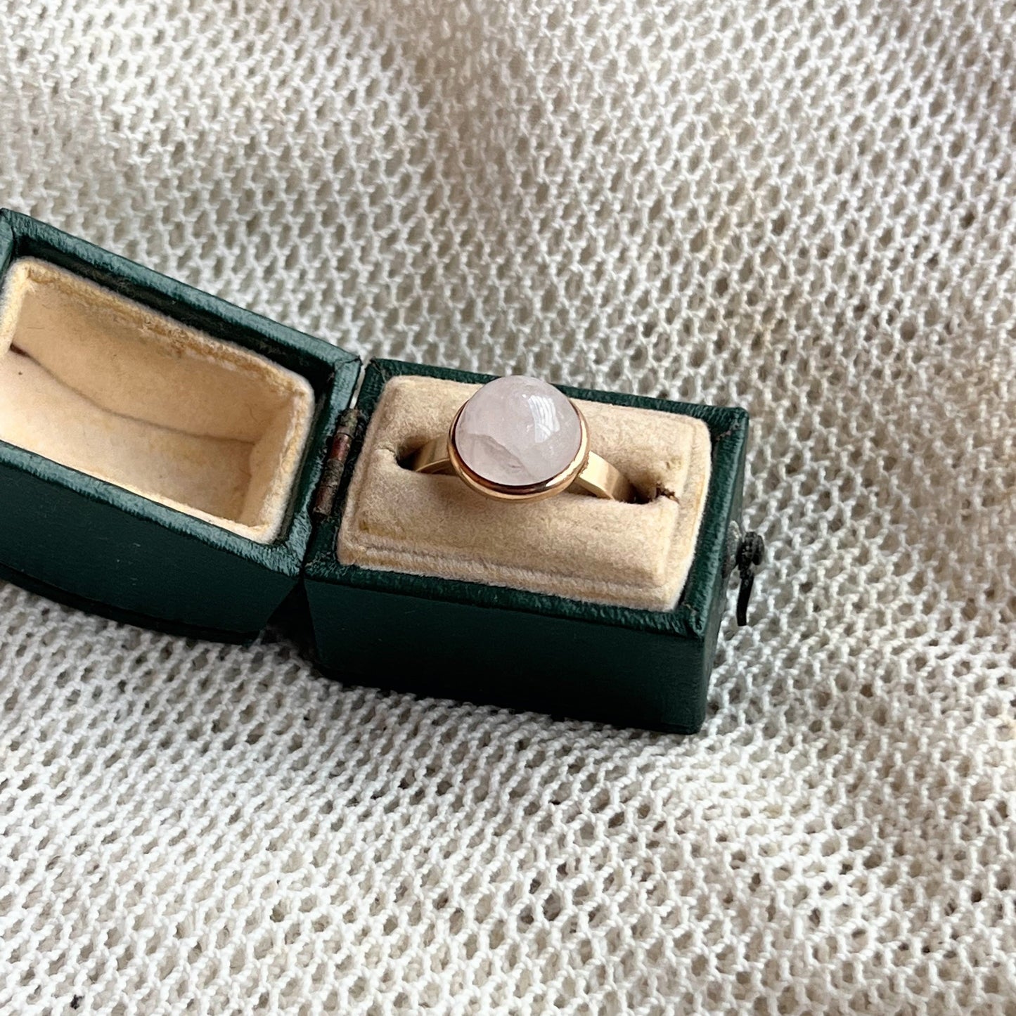 Turn of the Century 10k + 14k Gold Quartz Cabochon Conversion Ring