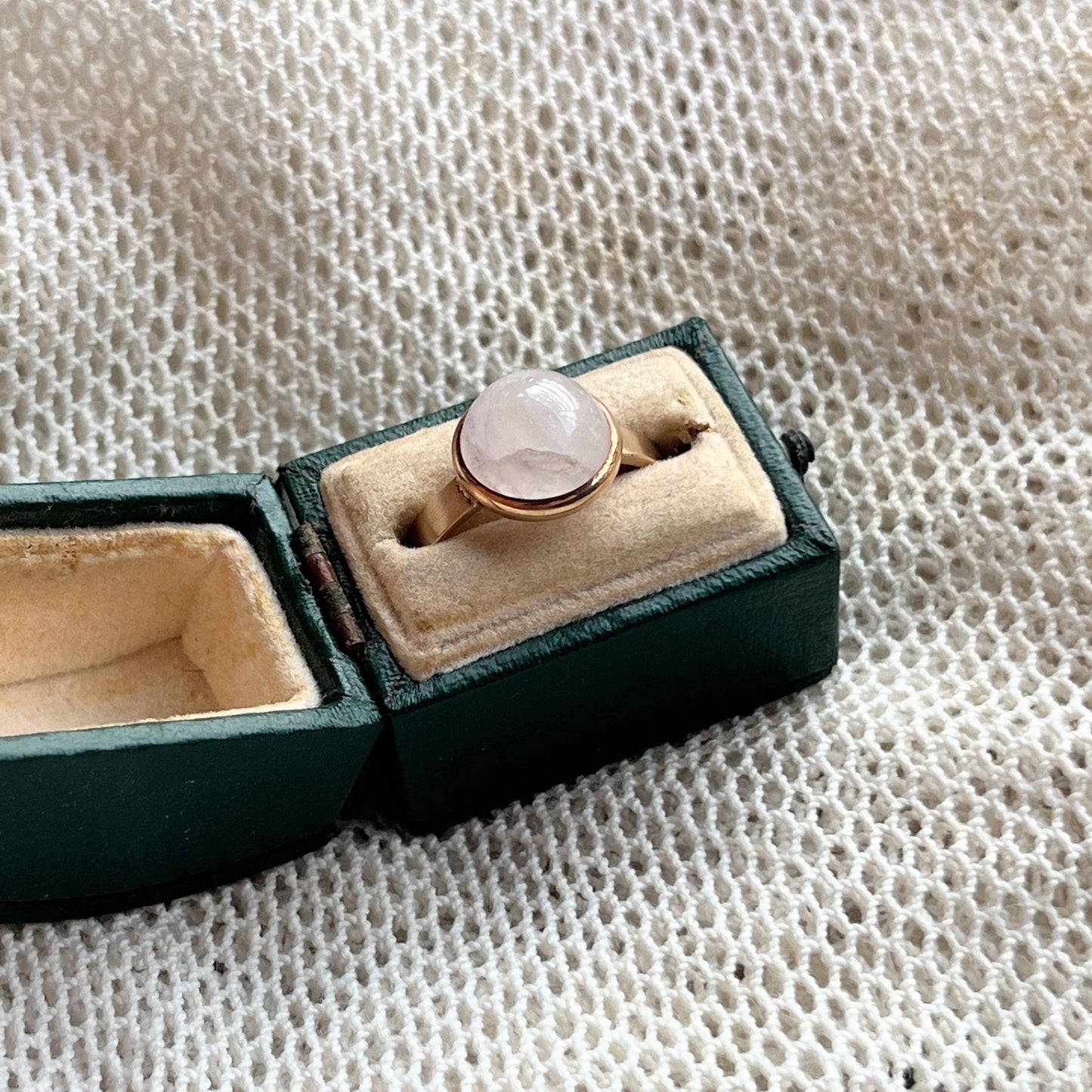 Turn of the Century 10k + 14k Gold Quartz Cabochon Conversion Ring