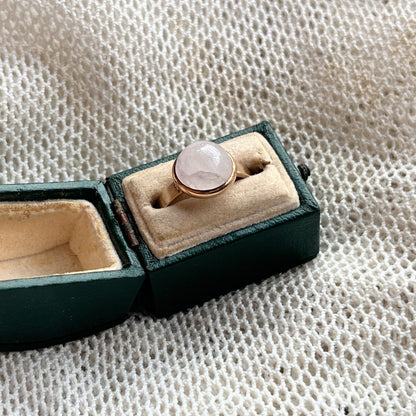 Turn of the Century 10k + 14k Gold Quartz Cabochon Conversion Ring